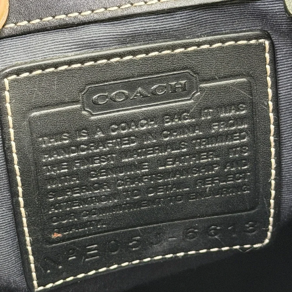 Coach Signature Monogram Canvas Leather Backpack Brown Black E05J-6618